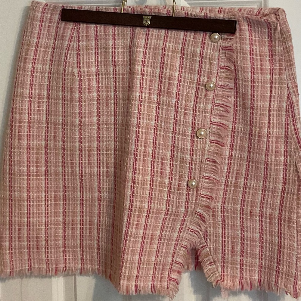 Pink Plaid Mini Skirt